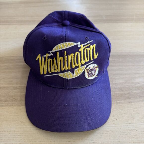 Vintage University Of Washington UW Huskies Hat Cap Snapback Starter Script - Picture 1 of 5